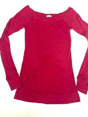Eyelash Couture Y2K Long Sleeve Top Red Size M